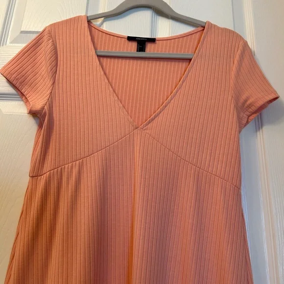 Forever 21 Coral V-Neck Dress - Picture 7 of 9